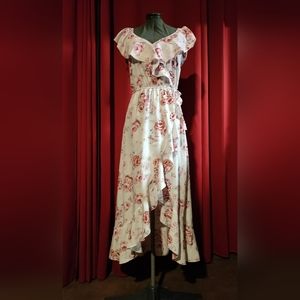 Floral faux wrap dress